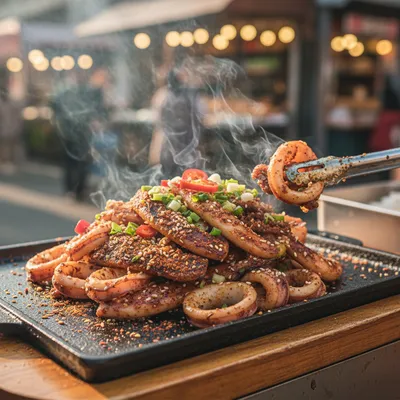 Iron Plate Squid — Sizzling Street Food Classic