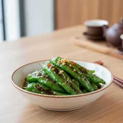 Tiger Skin Peppers — Blistered Green Chilies